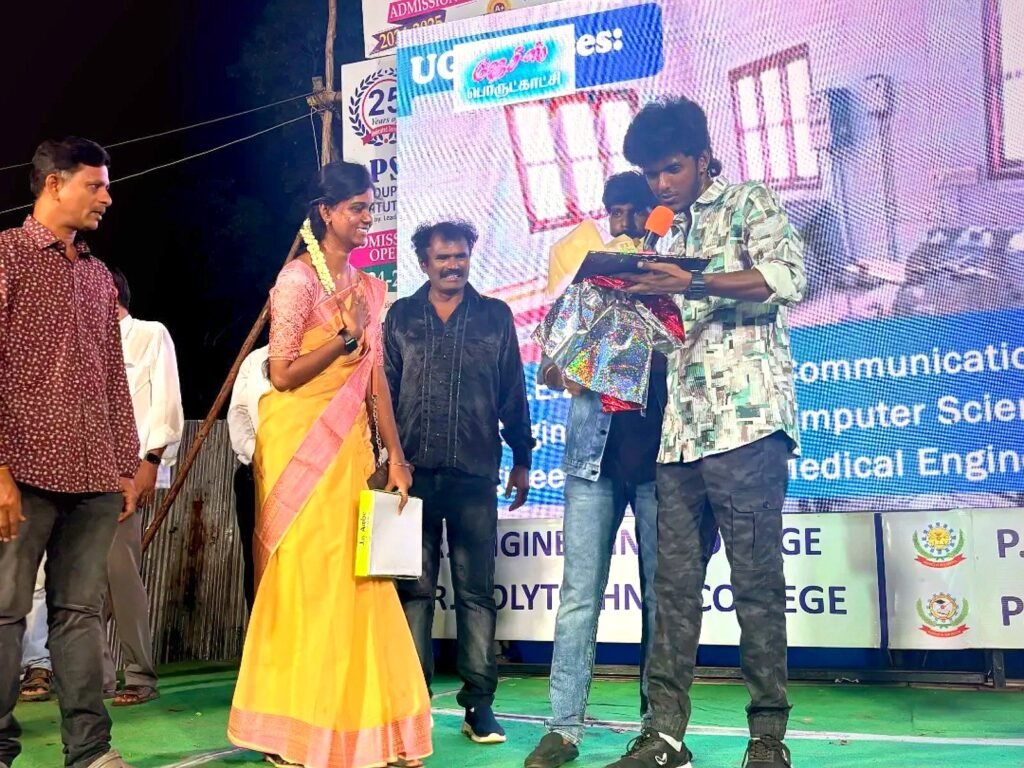 Bhuvi as a guest at a college cultural event