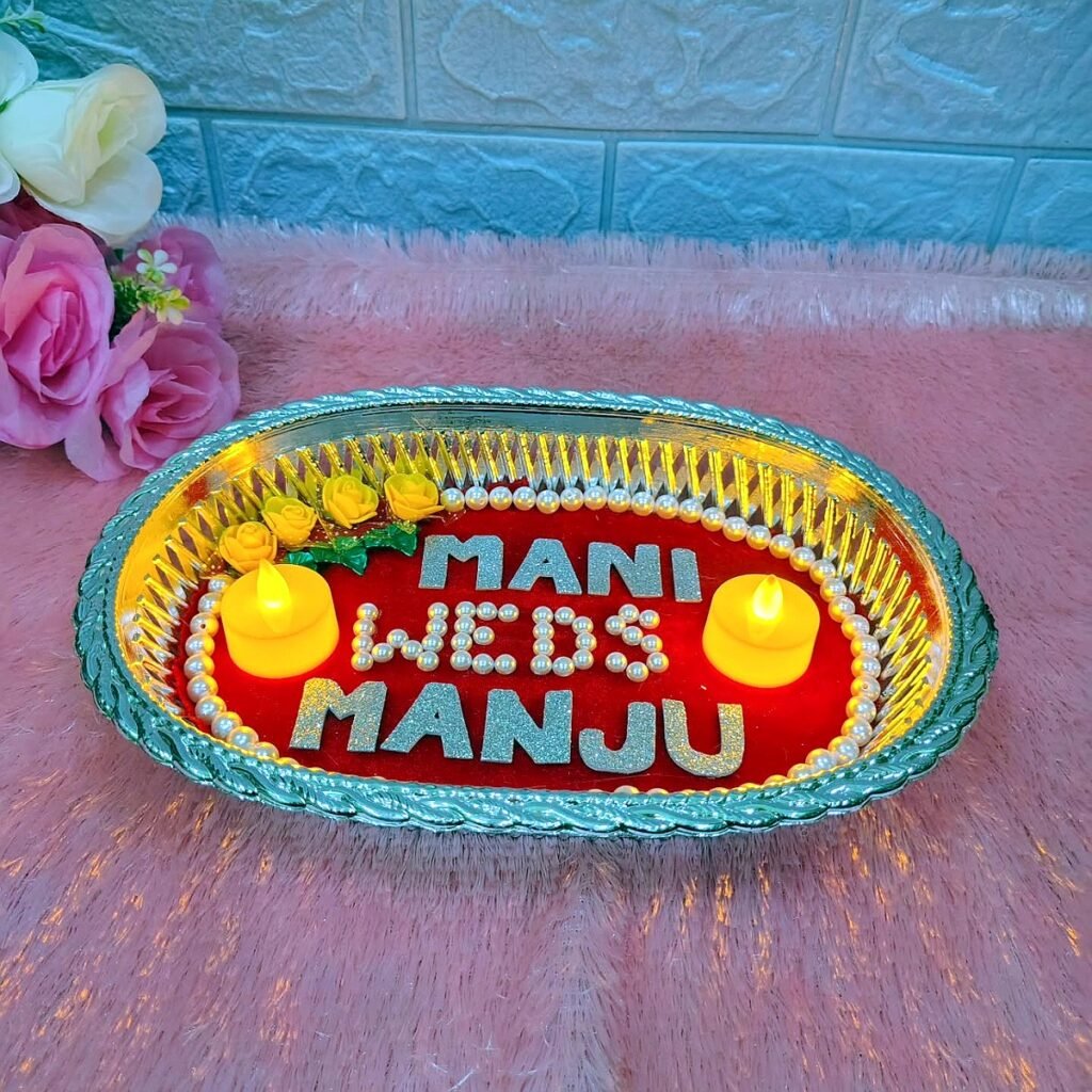 Customised aarti plates for weddings