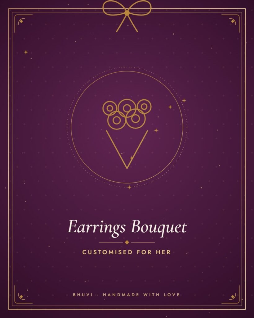 Custom earrings bouquet gift by Bhuvi