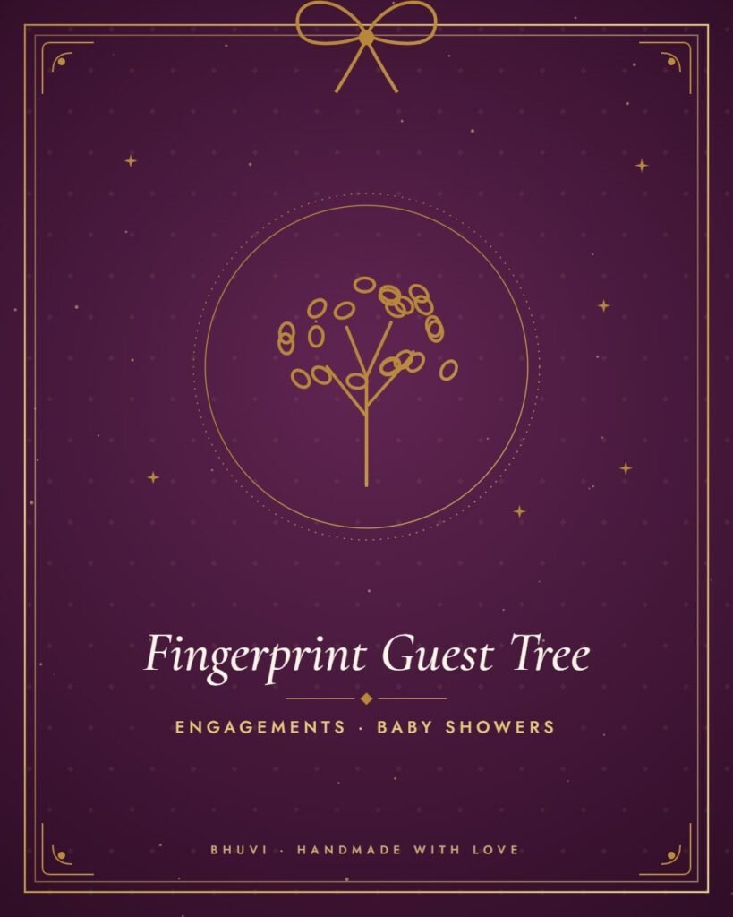 Fingerprint guest tree for engagements and baby showers by Bhuvi