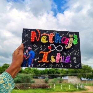 Personalised couple name string art handmade by Bhuvi