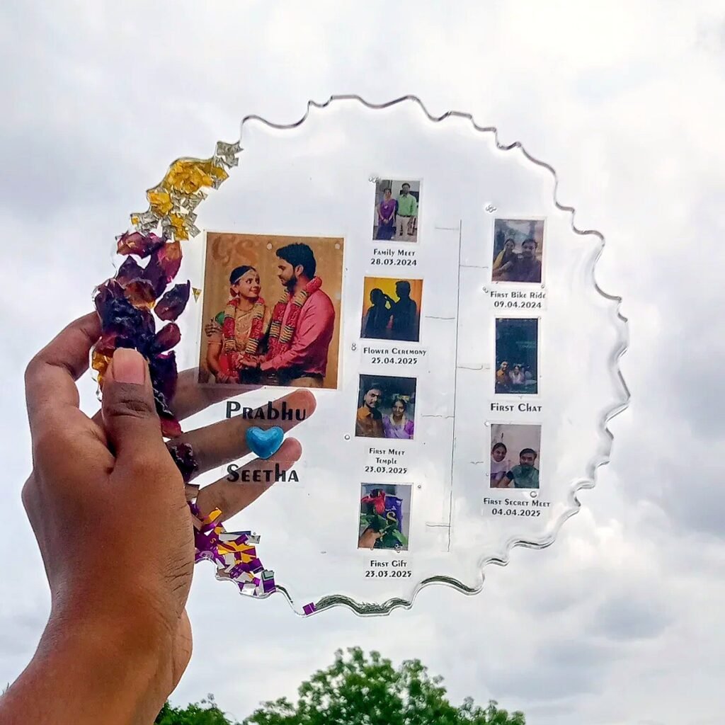 Rose petal and chocolate wrapper memory preserved in resin