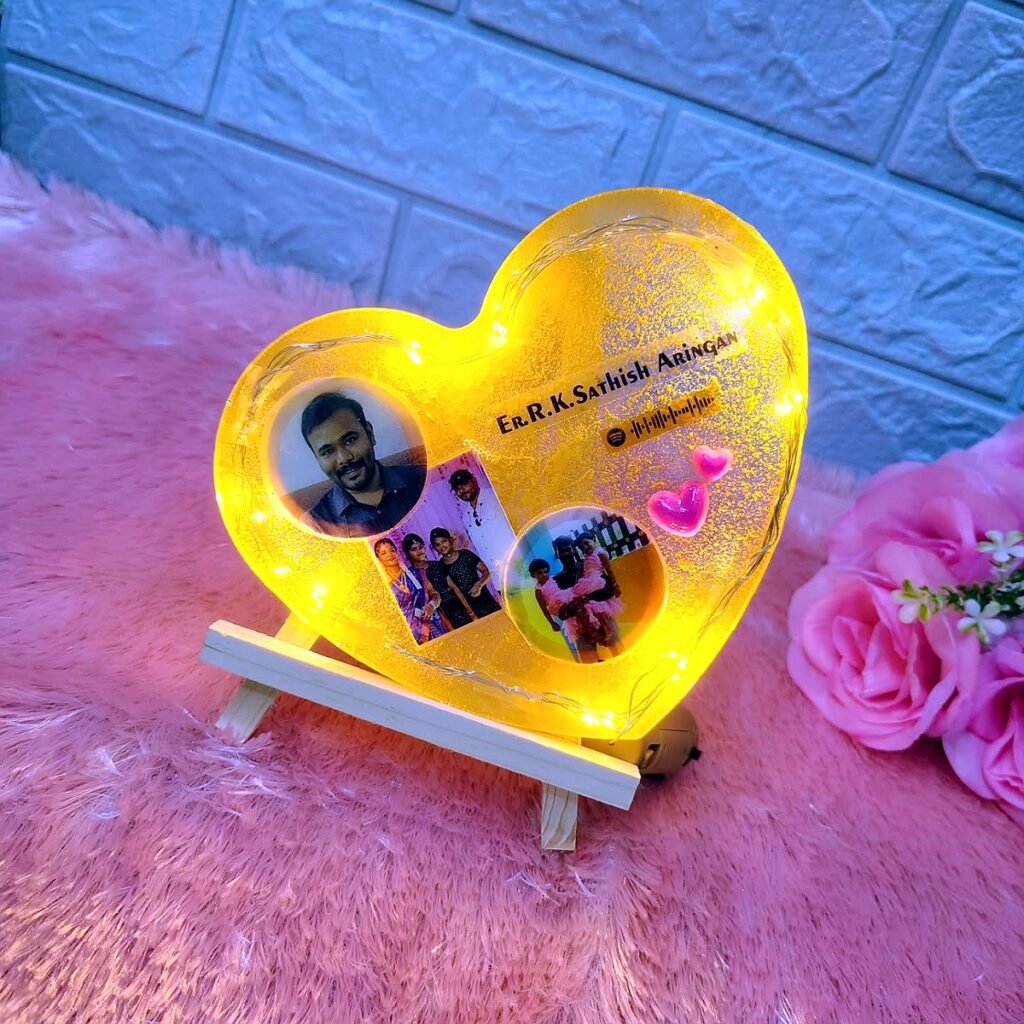 Heart photo frame with Spotify code