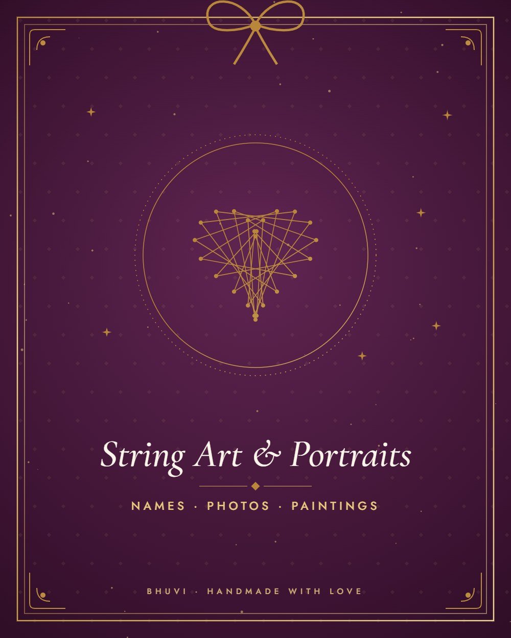 Personalised string art and portraits by Bhuvi