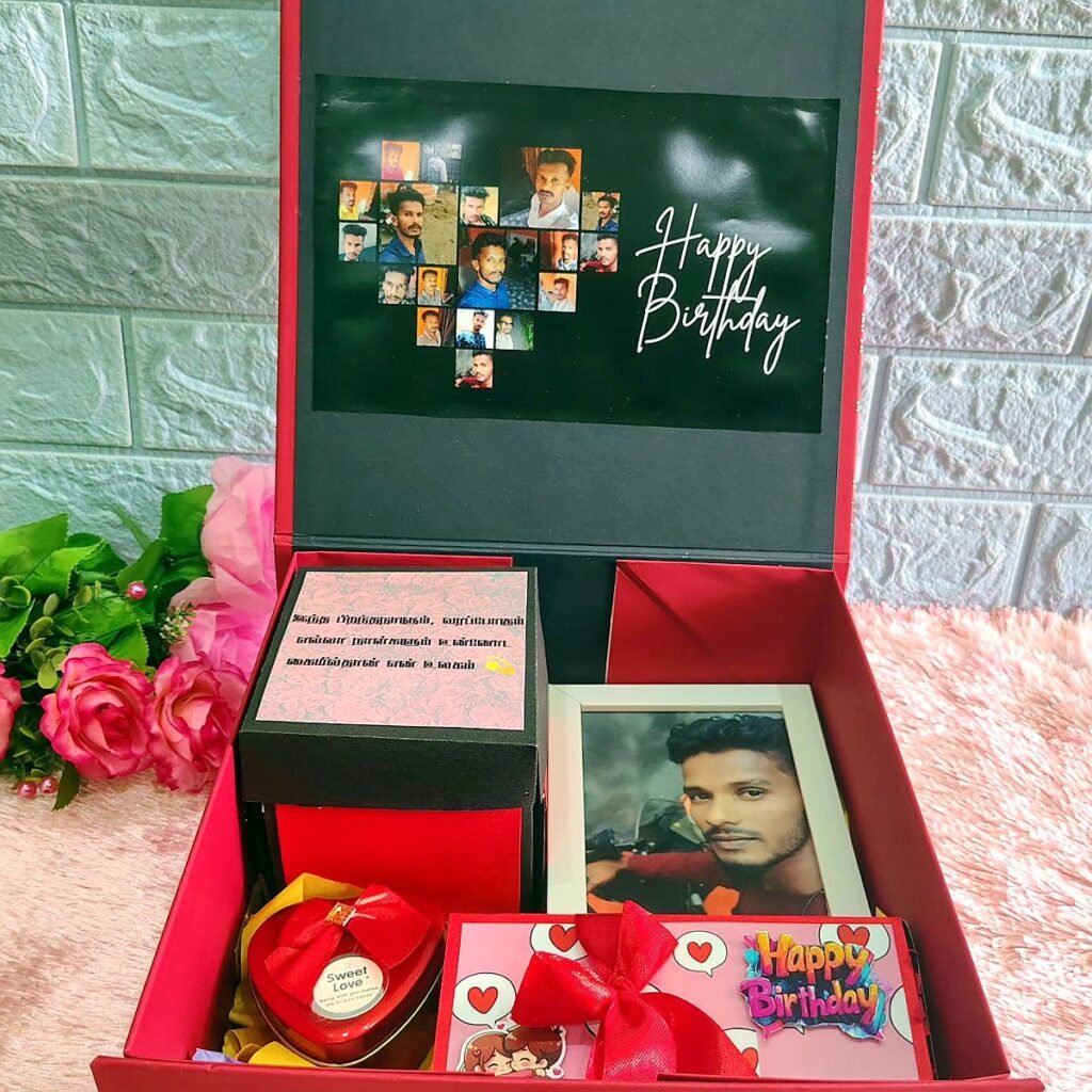 Ultimate birthday combo surprise box with explosion box and chocolates