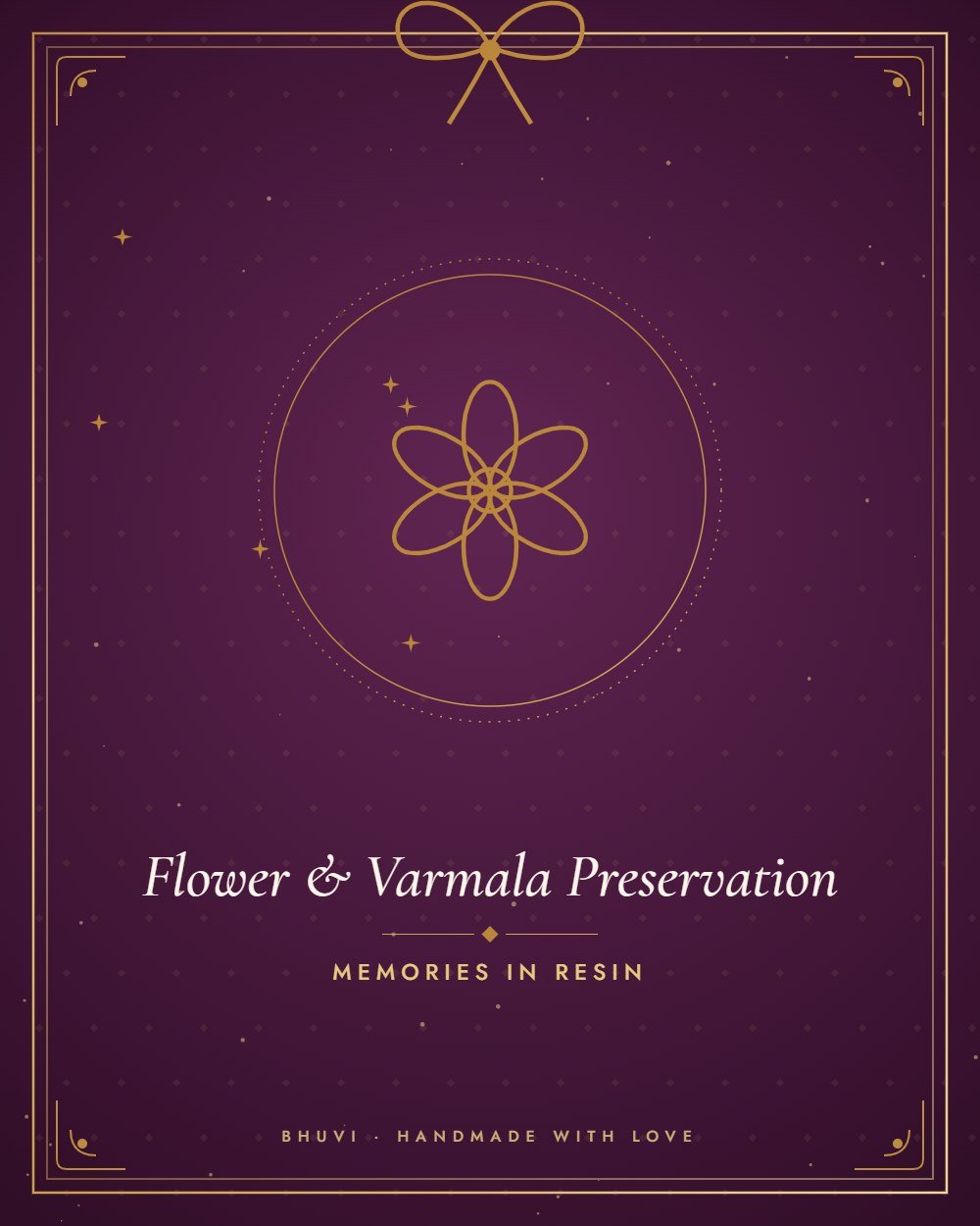 Wedding varmala and flower preservation in resin by Bhuvi
