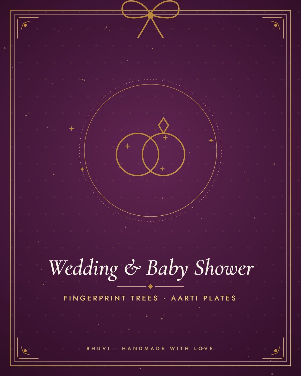 Wedding and baby shower gifts – fingerprint trees and aarti plates by Bhuvi