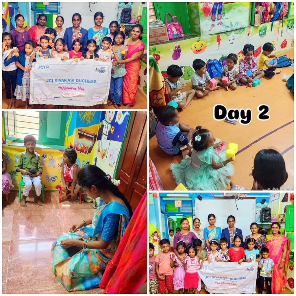 Kids winter craft camp conducted by Bhuvi with JCI Sivakasi Duchess